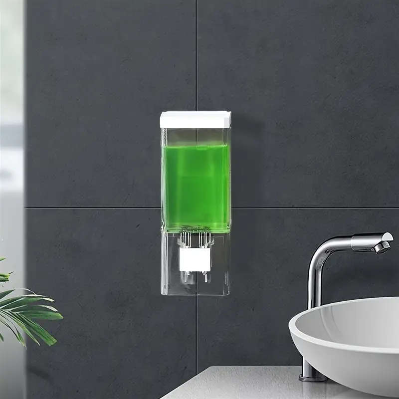 1pc Easy-Install Wall-Mounted Soap Dispenser BPA-Free Single-Head Hand Soap Machine for Bathroom Hot