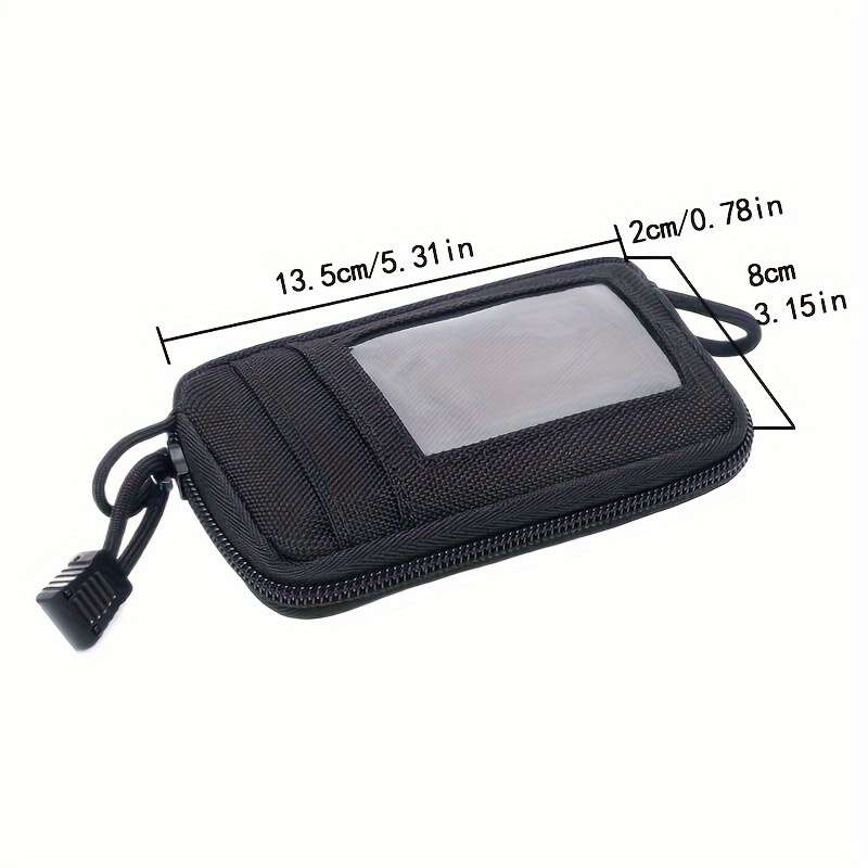 1pc Sporty Oxford Mini Waist Pouch with Clear Window Multi-Functional Coin Purse Card Holder 1 P