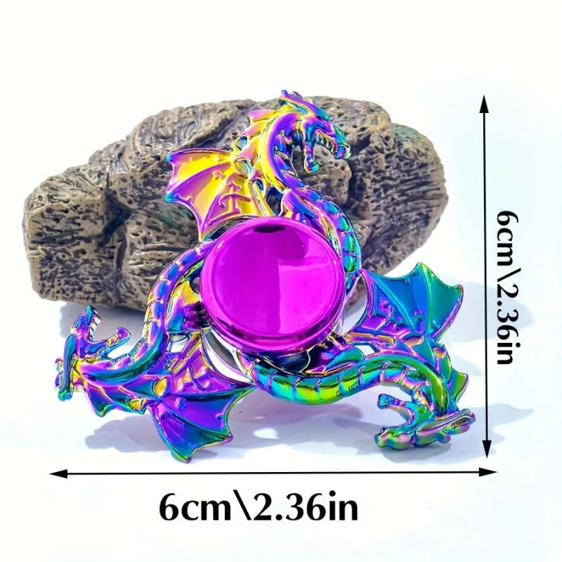 1pc Durable Quiet Metal Fidget Spinner Vibrant Sky Dragon Design Durable Focus Toy for Adults Multic
