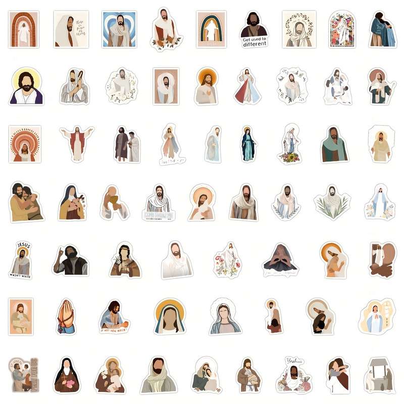 60pcs Jesus Christian Stickers Jesus Christian Themed Stickers
