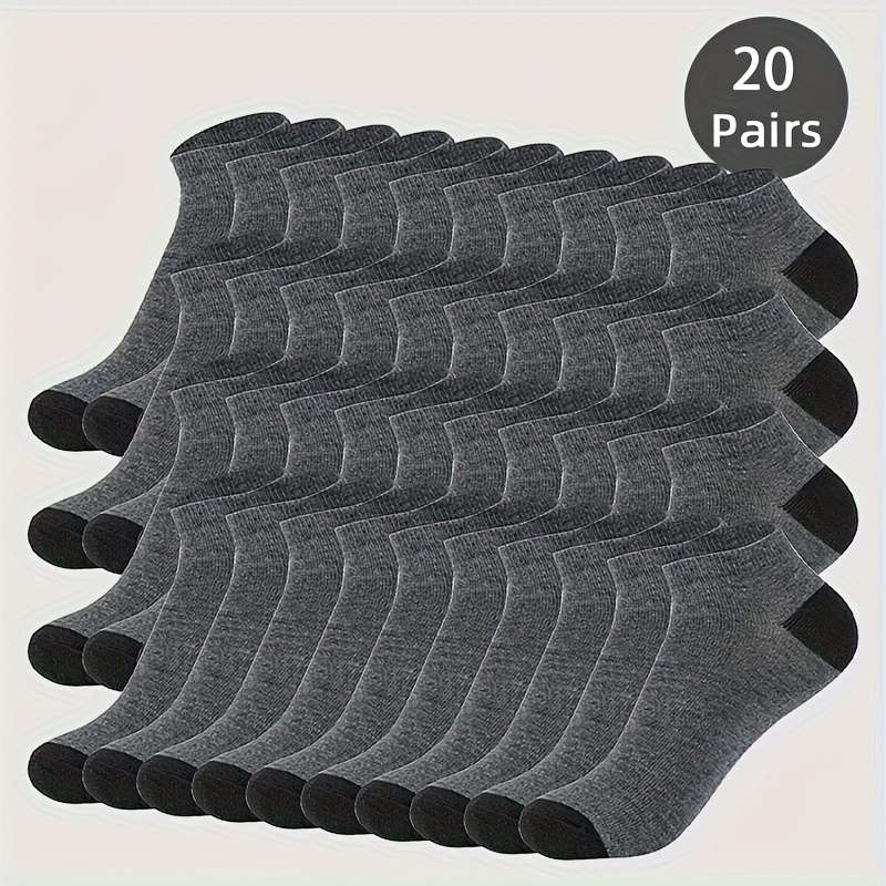 20 Pairs Gray One Size High Elastic Socks