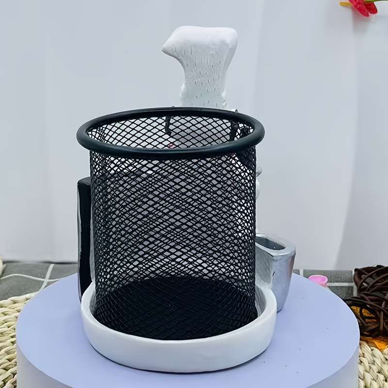 1pc Chef-Themed Resin Metal Toothpick Holder with Knife and Fork Storage Cartoon Chef Desig