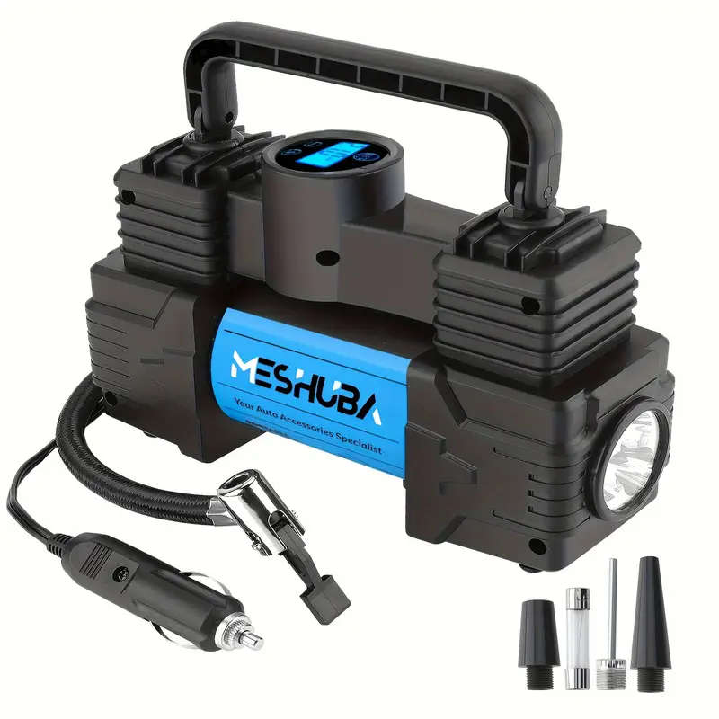 1pc 12V Portable Tire Inflator 150PSI Air Compressor with Digital Pressure Gauge Magnetic Material C