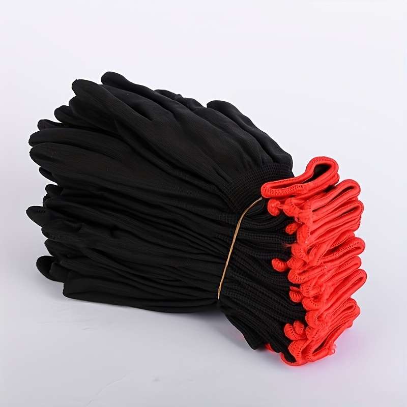 6 Pairs Black Multi Purpose Work Gloves