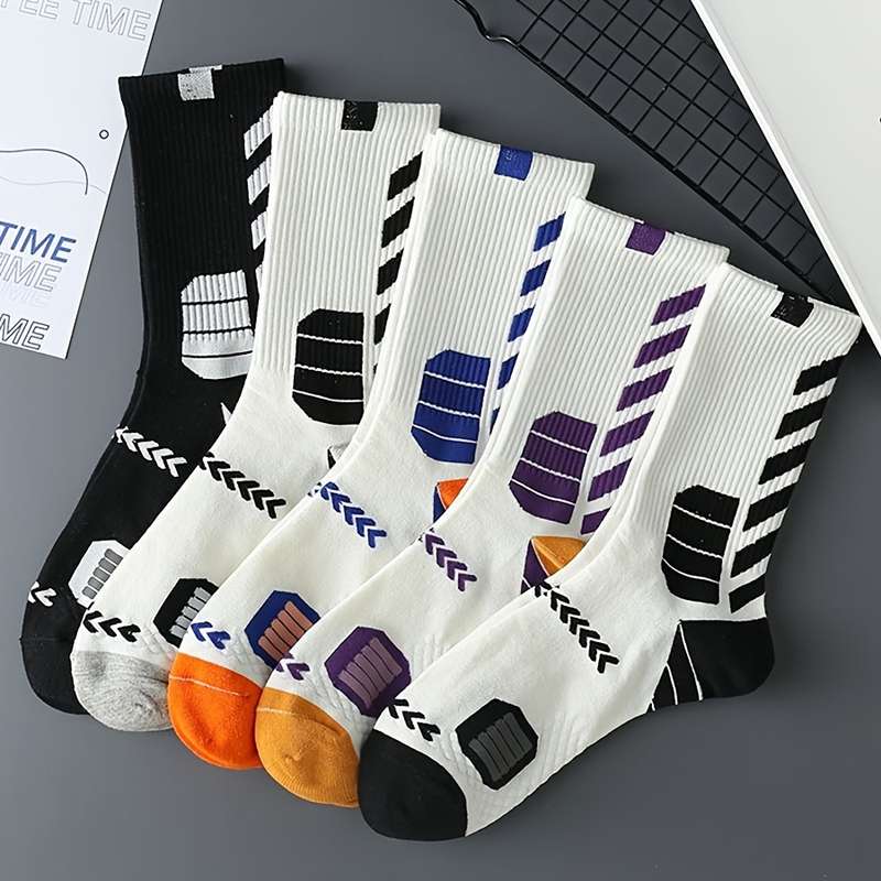 5 Pairs Of Mixed Colors High Elastic Socks