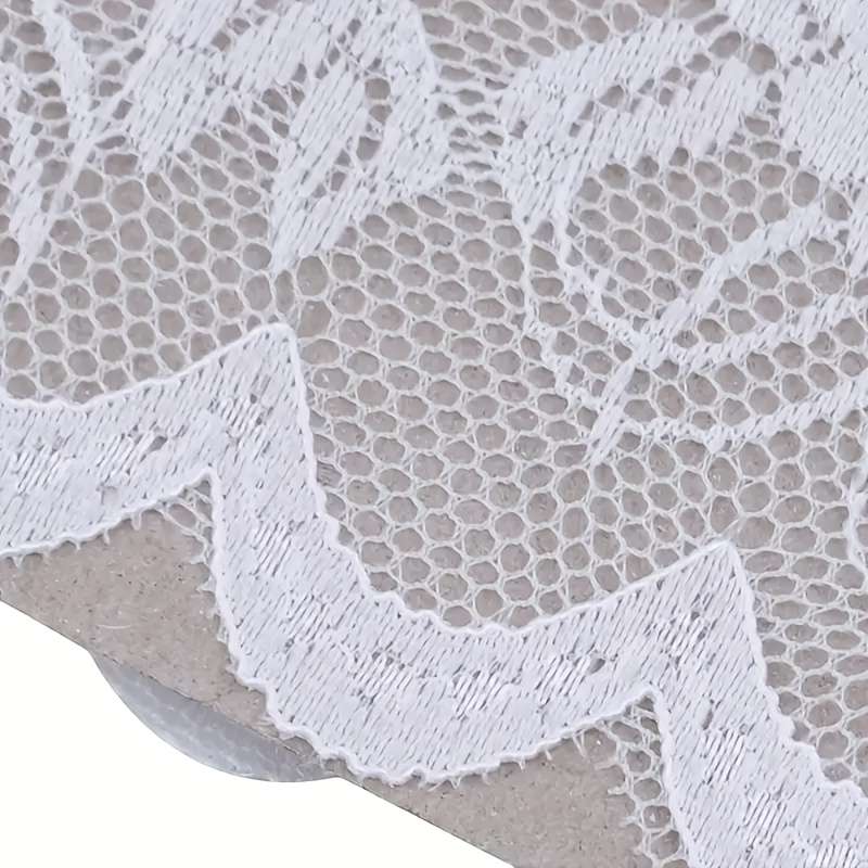 1 Pair White Floral Lace Fingerless Gloves