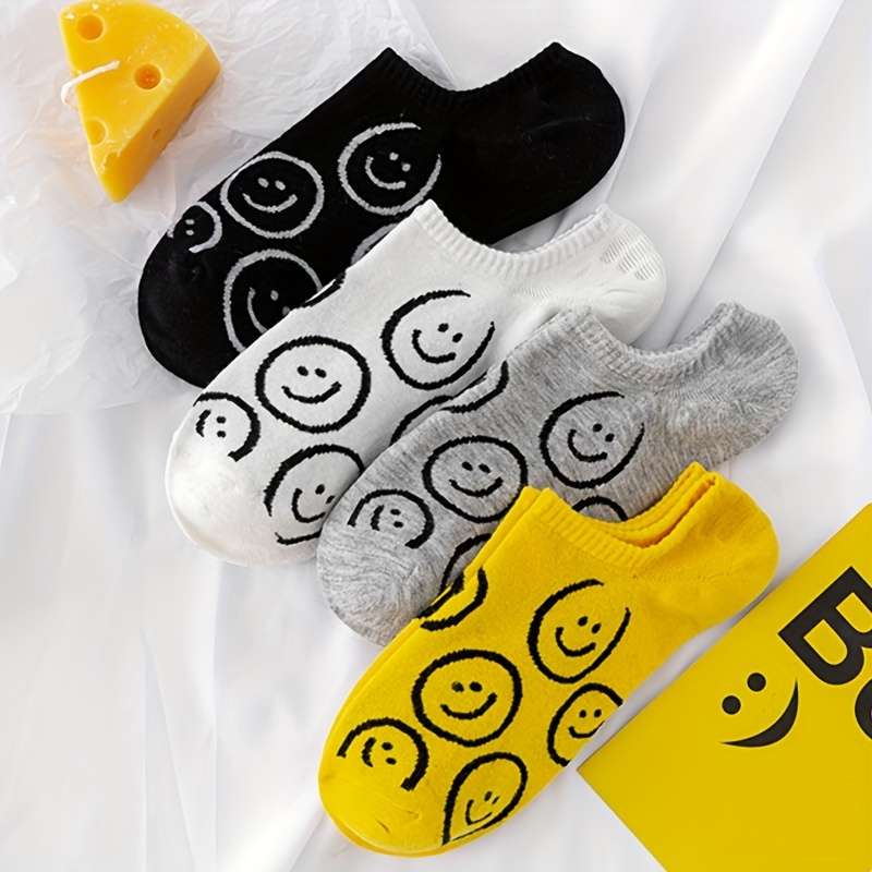 4 Pairs Mixed Color One Size High Elastic Socks