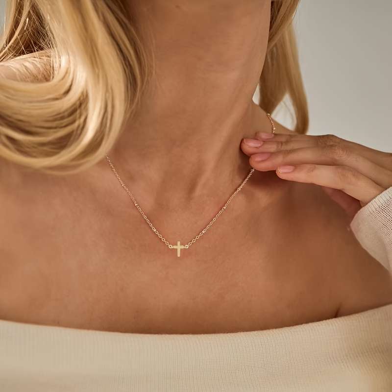 1 Piece Cross necklace silvery Jesus Theme Pendant