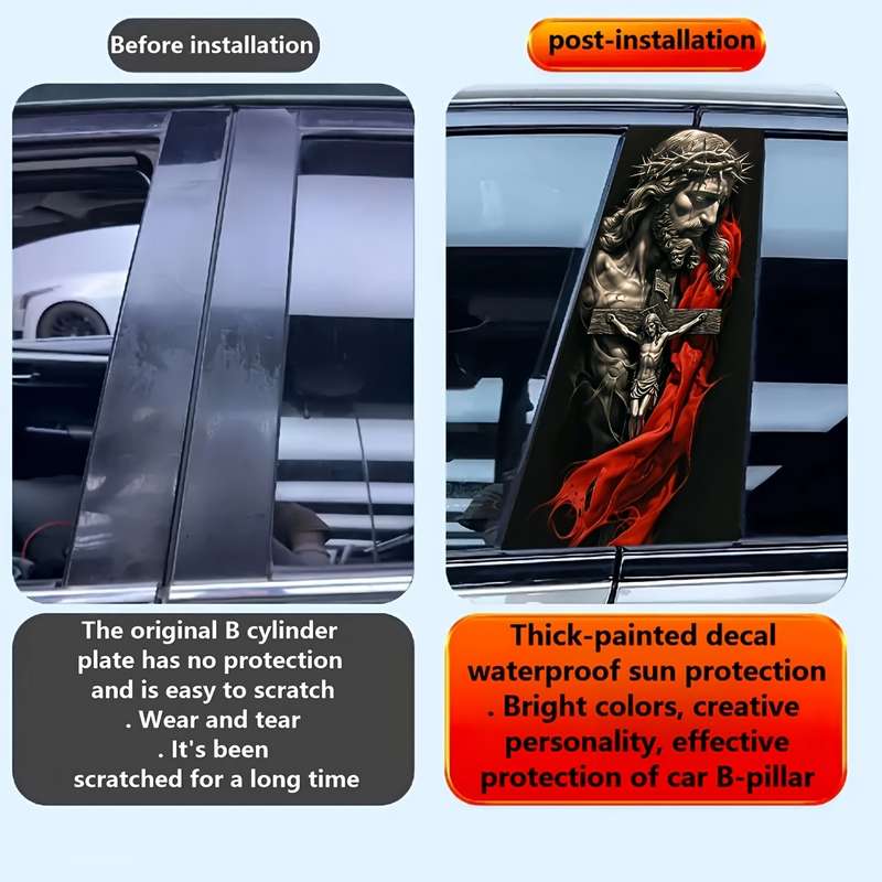 2pcs  Jesus Christian Themed Stickers