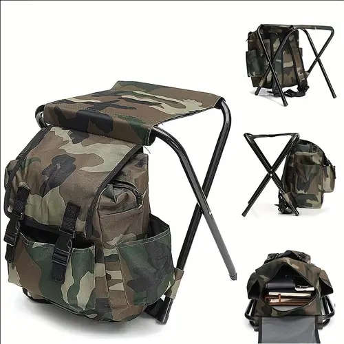 1pc Camping Stool with Bag Foldable Portable Lightweight and Stable Christmas Gift Color Sent Random