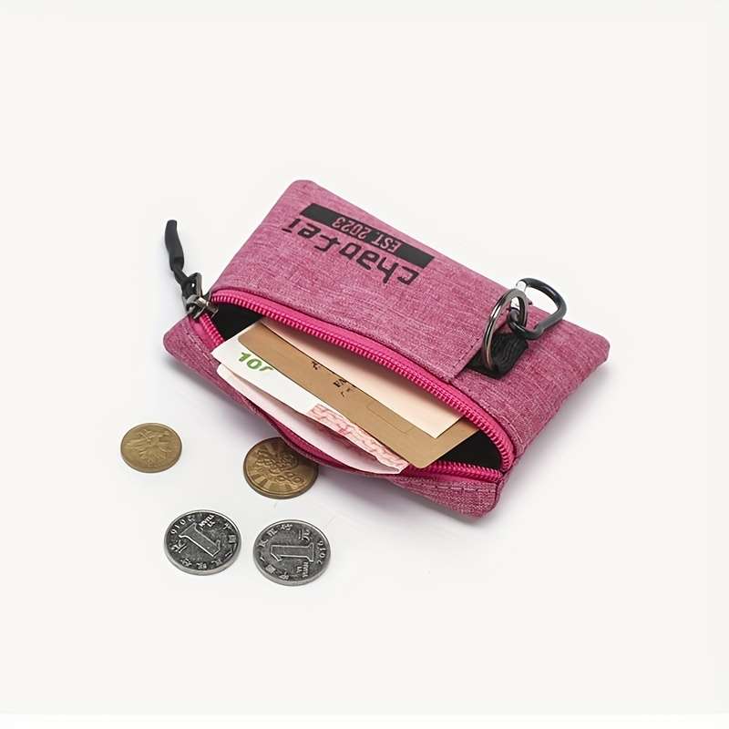 1pc Oxford Fabric Coin Purse Portable Key Card Holder Fashionable Mixed Colors