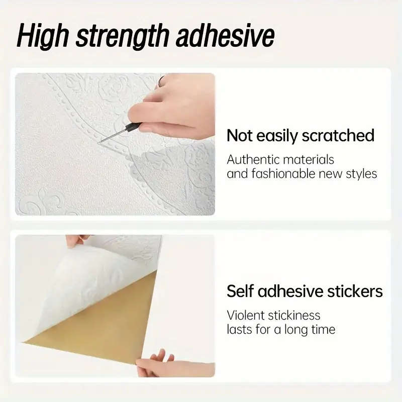 80pcs 3D Floral Self-Adhesive Wall Tile Stickers