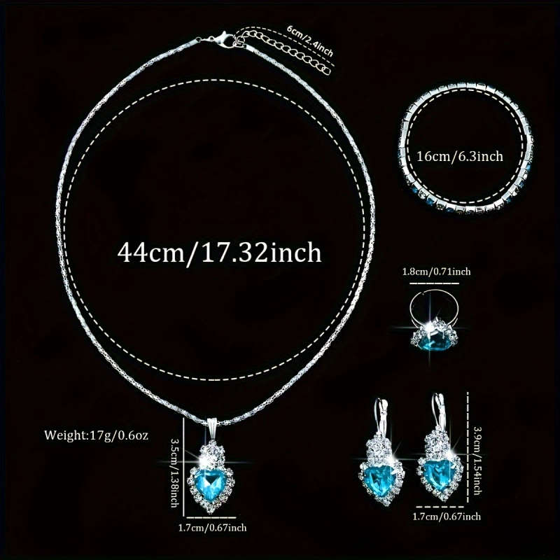 1set Elegant Quartz Wrist Watch and Jewelry Set with Shock-Resistant Round Analog-Digital Display PU