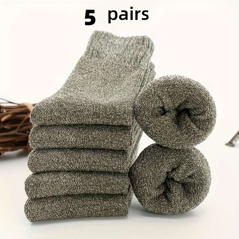 5 Pairs Gray One Size High Elastic Socks