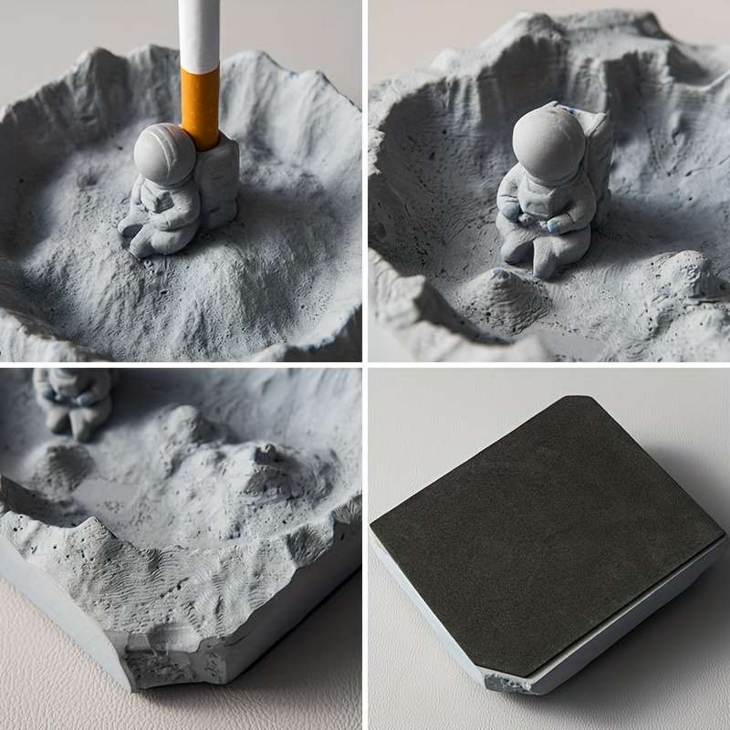 1pc Astronaut Cement Ashtray Unique Spaceman Design for Home Office or Bar Decor Durable