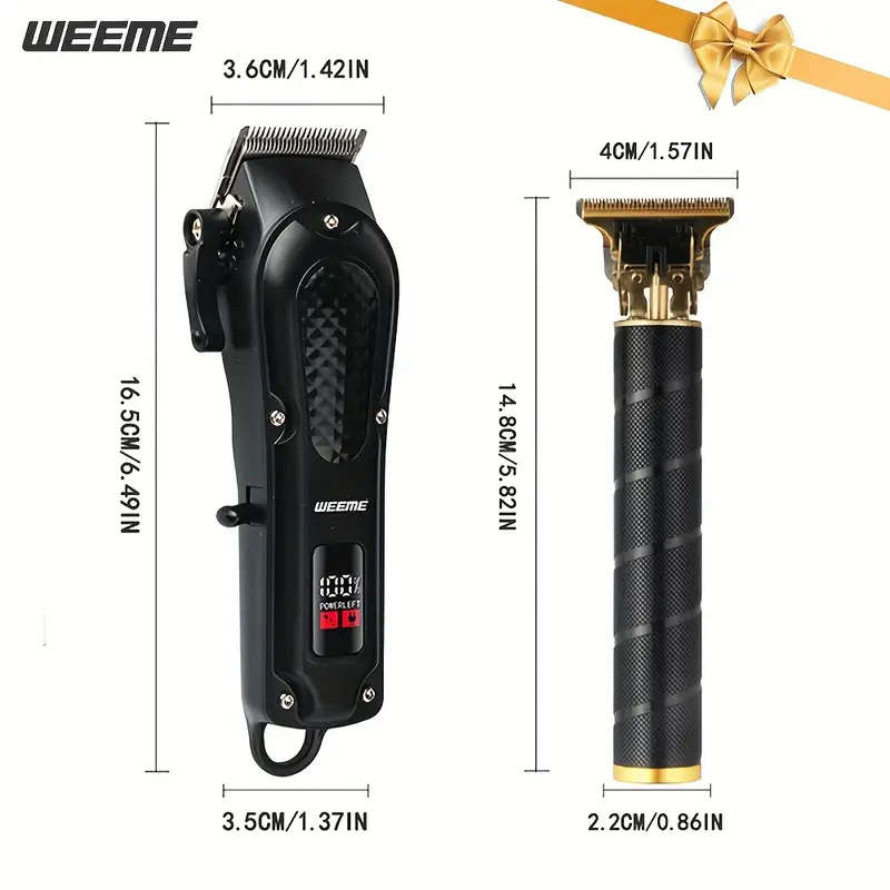 Luxury Haircut Set Electric Hair Clipper with T-shaped Trimming 4-speed Fine Tuning USB Charging LCD