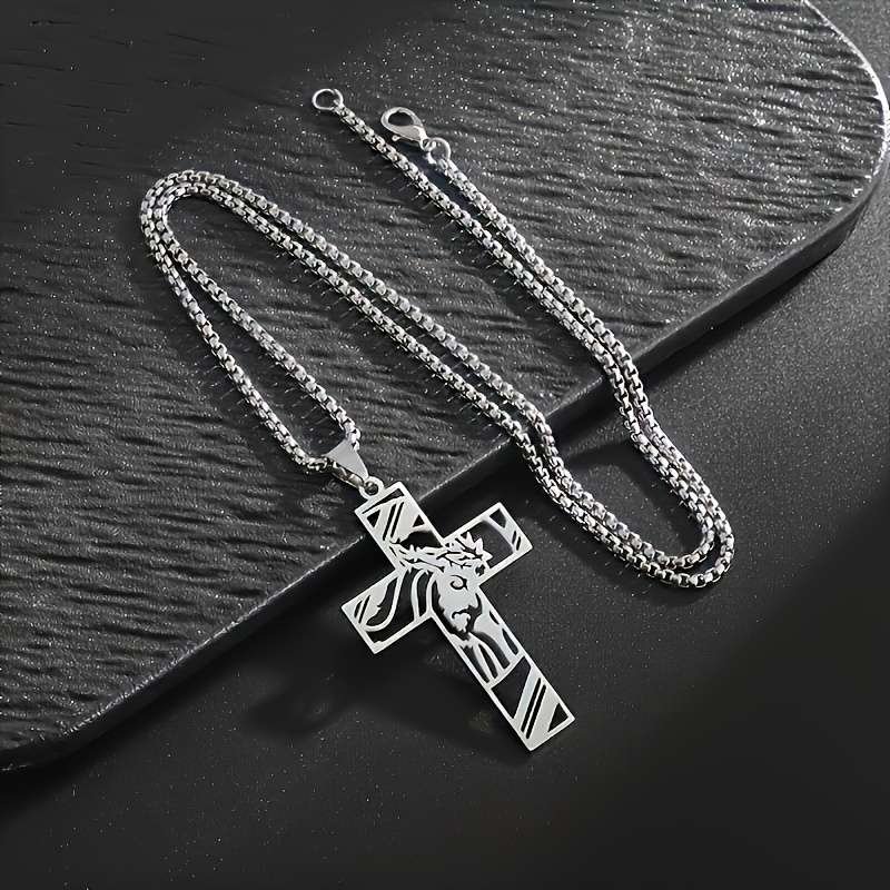 1 Piece Silvery Jesus Theme Pendant