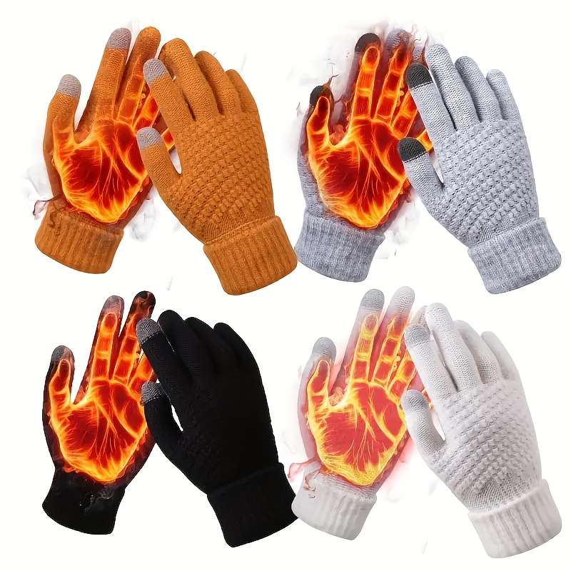 1 Pair Gray Warm Gloves