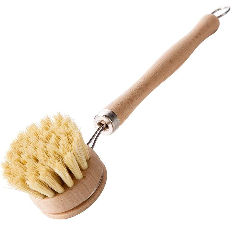 1pc Wooden Handle Dish Brush Kitchen Scrub Brush for Dishes Pots and Pans Multipurpose Cleaning