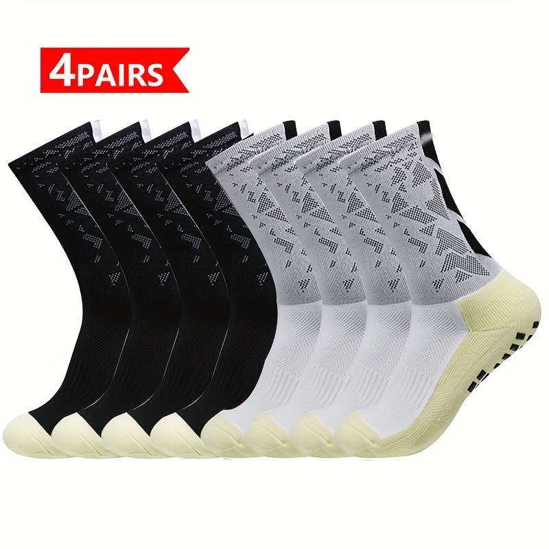 4 Pairs White Blue One Size High Elastic Socks