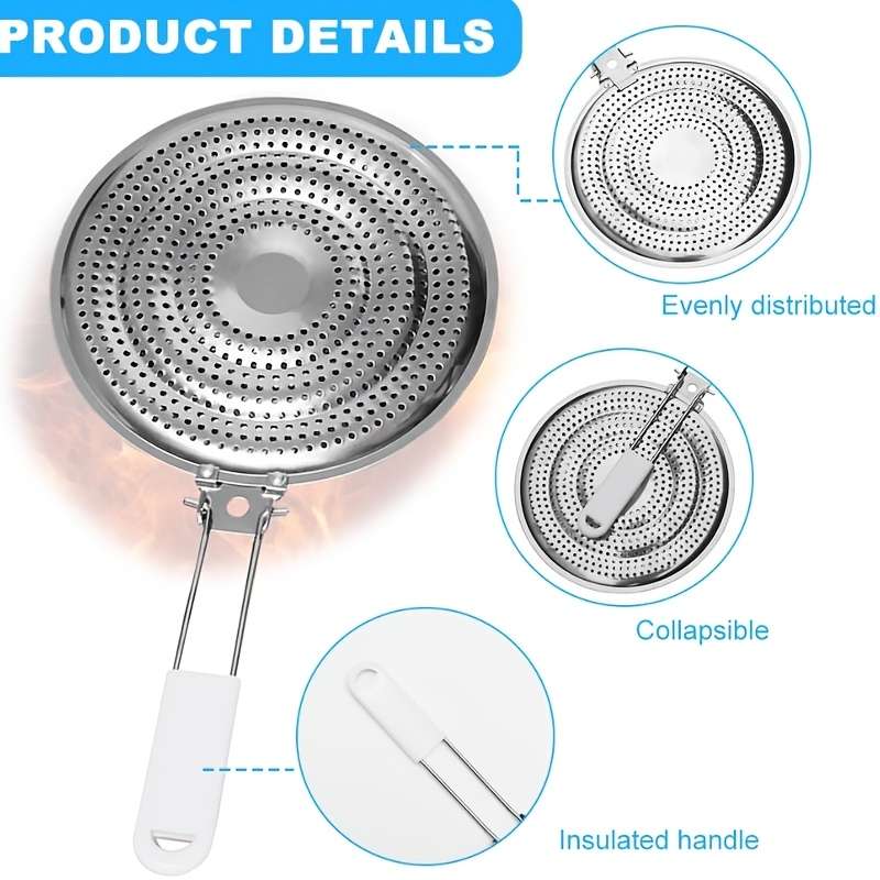 1pc Durable Stainless Steel Pot Holder Stand Double-Layer Thermal Conductive Kitchen Storage