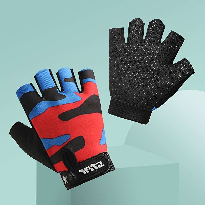 1 Pair Red Size L For 6 To 10 Years Old Outdoor Sports Gloves