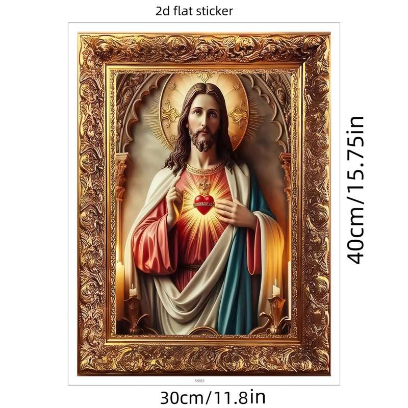 1pc Pvc Jesus Christian Themed Stickers