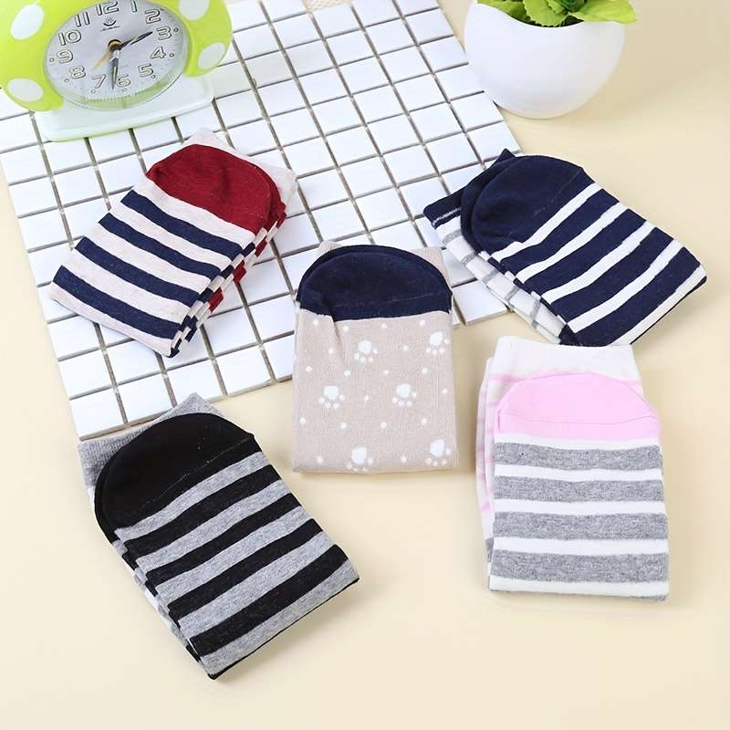 5 Pairs Multicolor One Size High Elastic Socks