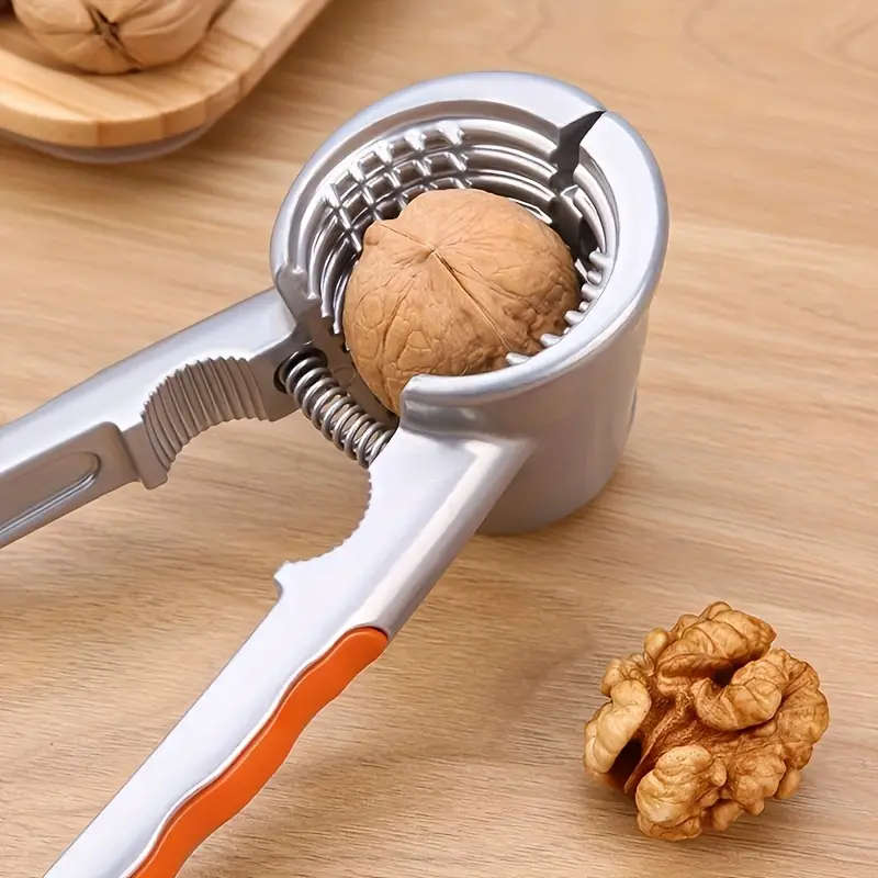 1pc Heavy-Duty Stainless Steel Nut Cracker Ergonomic Non-Slip Handle Multi-Functional Walnut Shell R