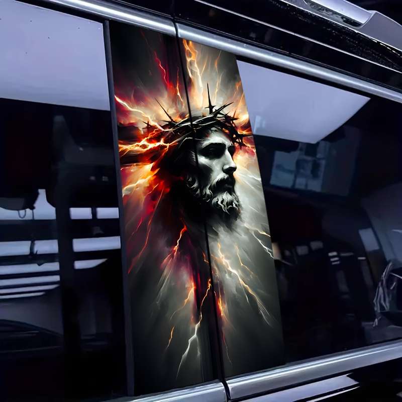 2pcs  Jesus Christian Themed Stickers