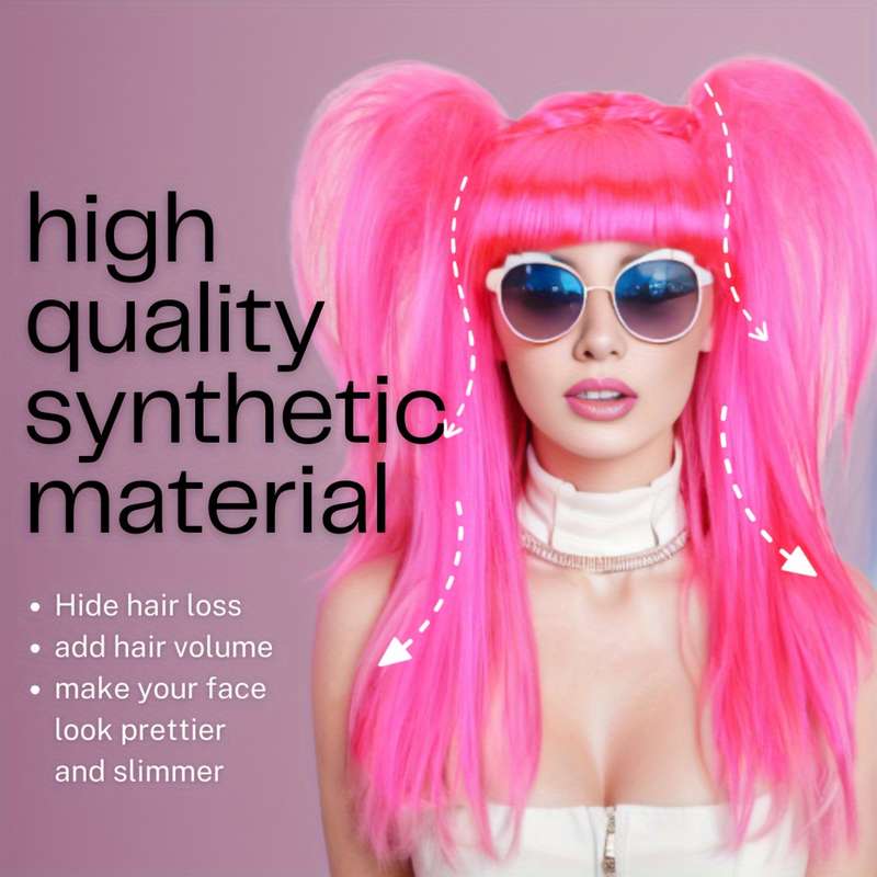 1Pc Rose Red 45.72cm Fashion Design Wig