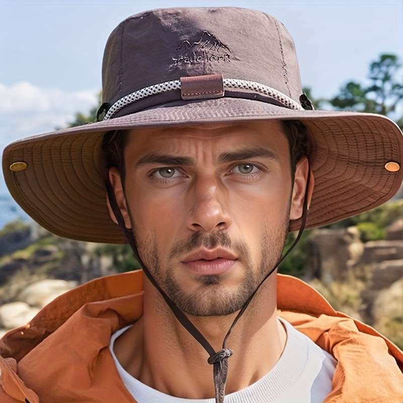 1pc of a Stylish Outdoor Men'S Wide-Brimmed Fisherman Hat Sun Hat And Summer Sun Protection H