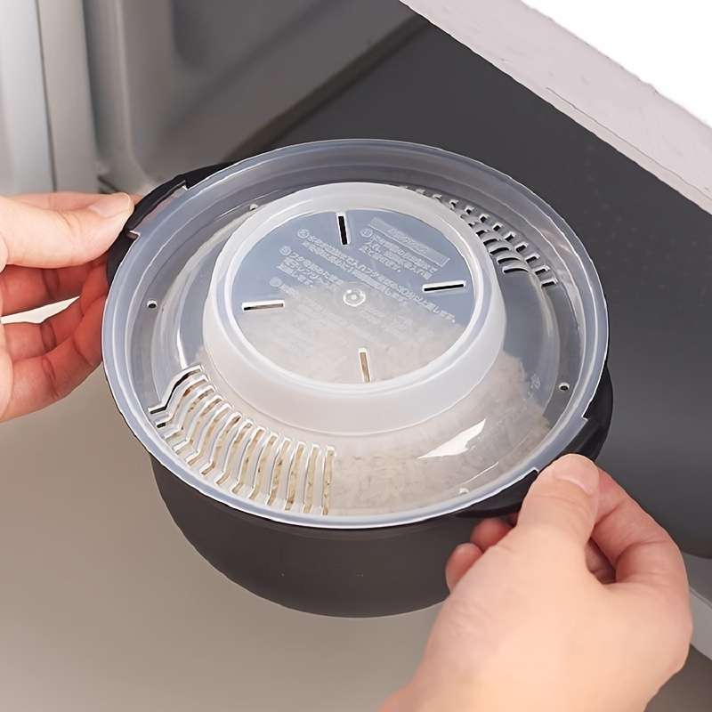 1-Person Non-Stick BPA-Free Microwave Rice Cooker Bowl 29.08oz Durable Easy to Clean Idea