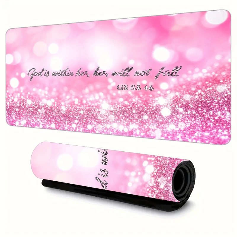 1pc 30x80cm Durable Gaming Mouse Pad Waterproof Non-Slip Inspirational Pink Design