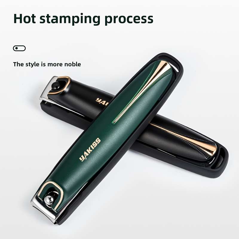 1pc Large Stainless Steel Nail Clippers Anti-Splash Portable Manicure Scissors with Concave Bl