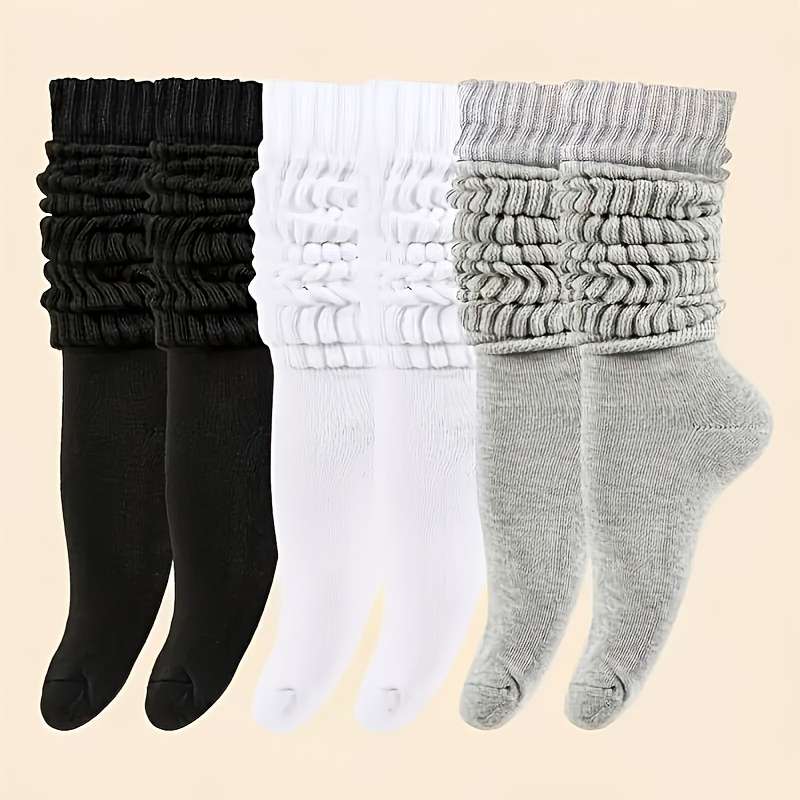 6 Pairs Of Mixed Colors One Size High Elastic Socks