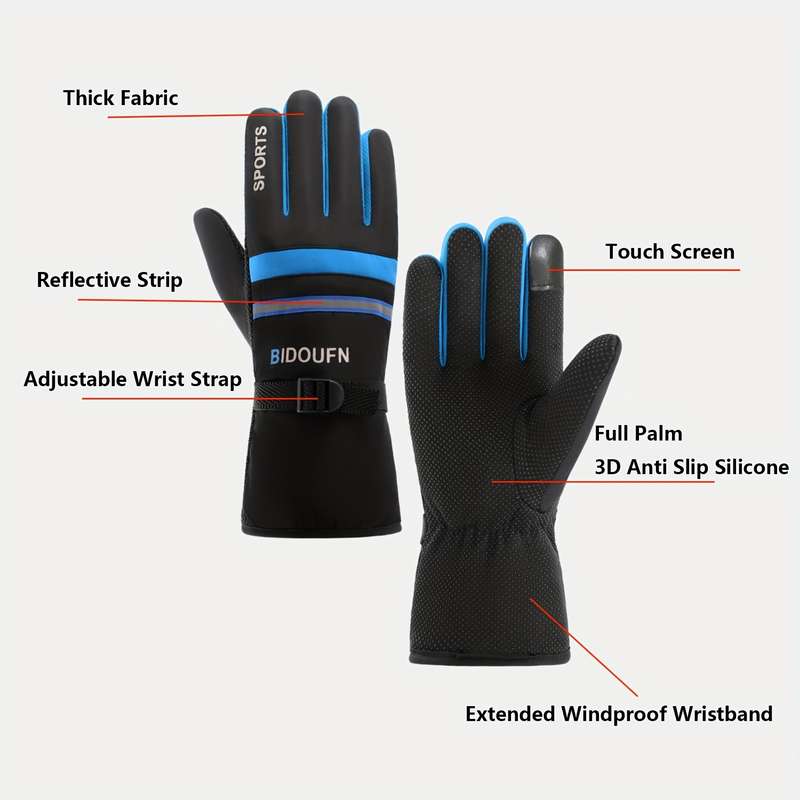 1 Pair Orange Warm Gloves