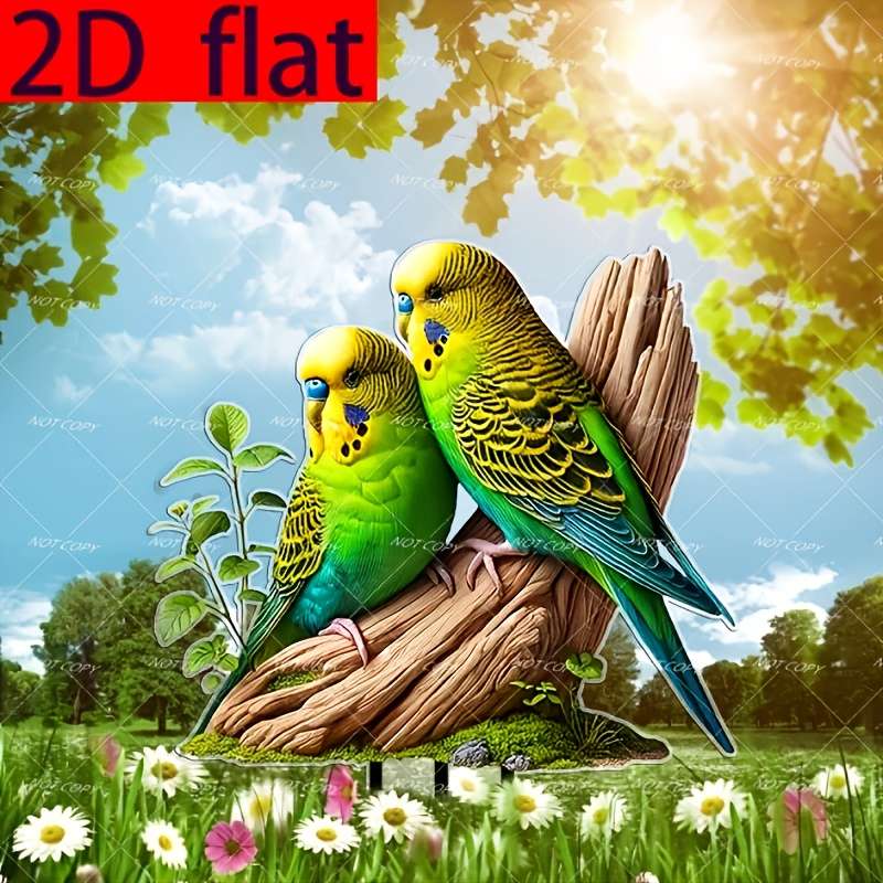 1pc 2D Flat   Simple Acrylic Bird Print Love Bird Multi-Functional Multi-Village Style Grou
