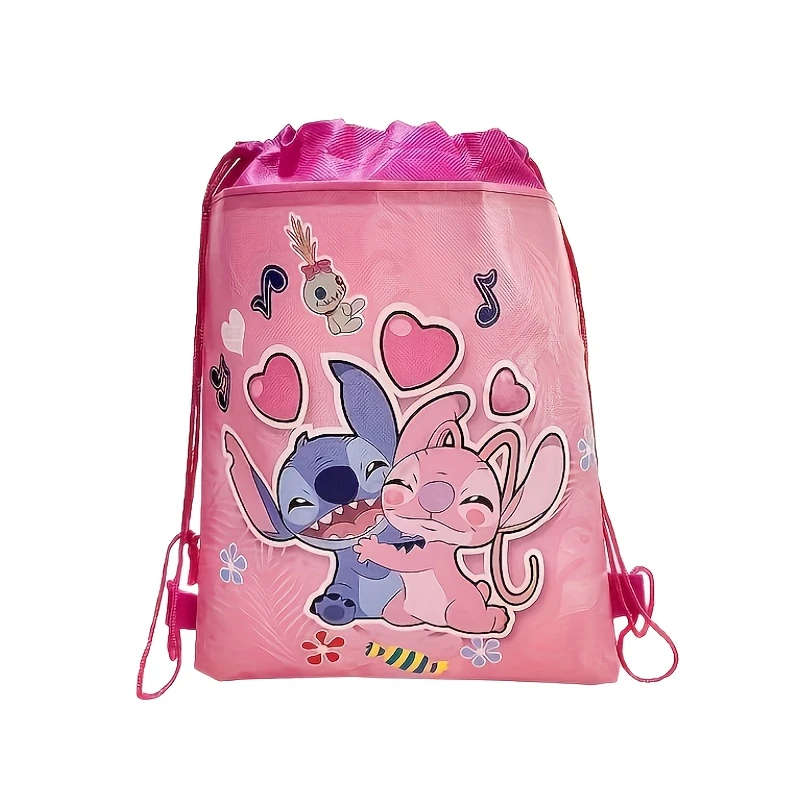 1pc Stitch Drawstring Backpack Modern Non-Woven Fabric Ideal for Office Travel Gifts