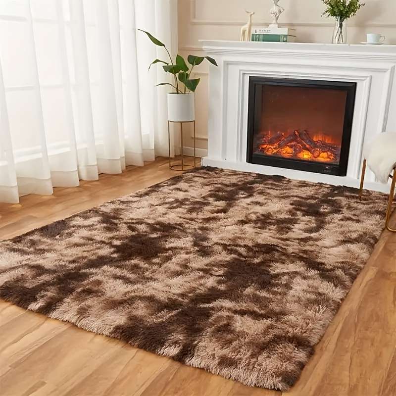 1Pc 80x120cm EmbroideRed Coffee Color Floor Mat