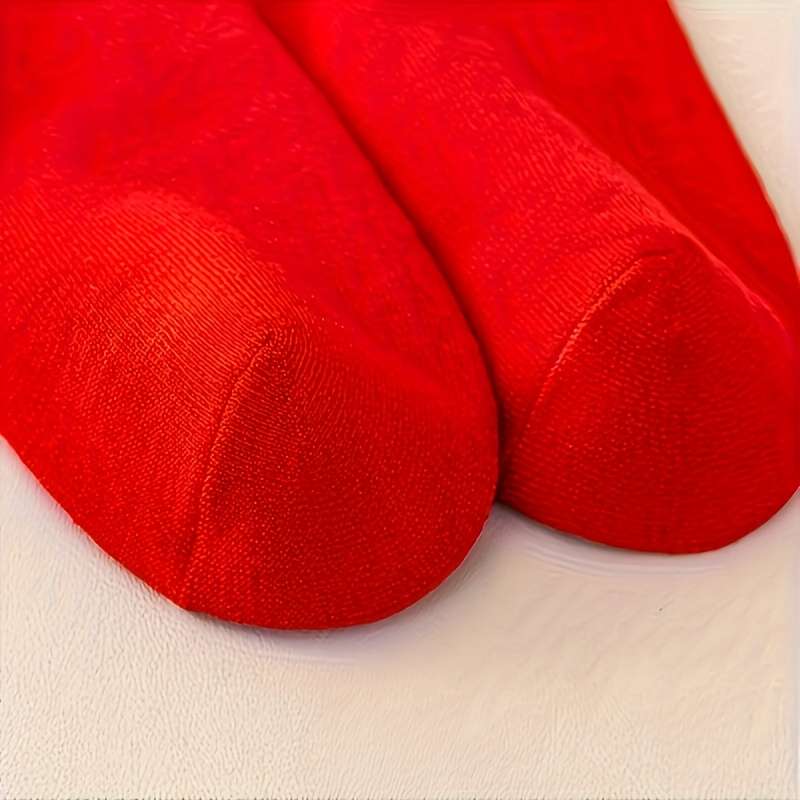 5 Pairs Red One Size High Elastic Socks