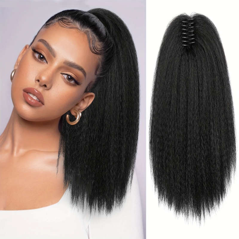 16 Inch Curly Straight Ponytail Extensions