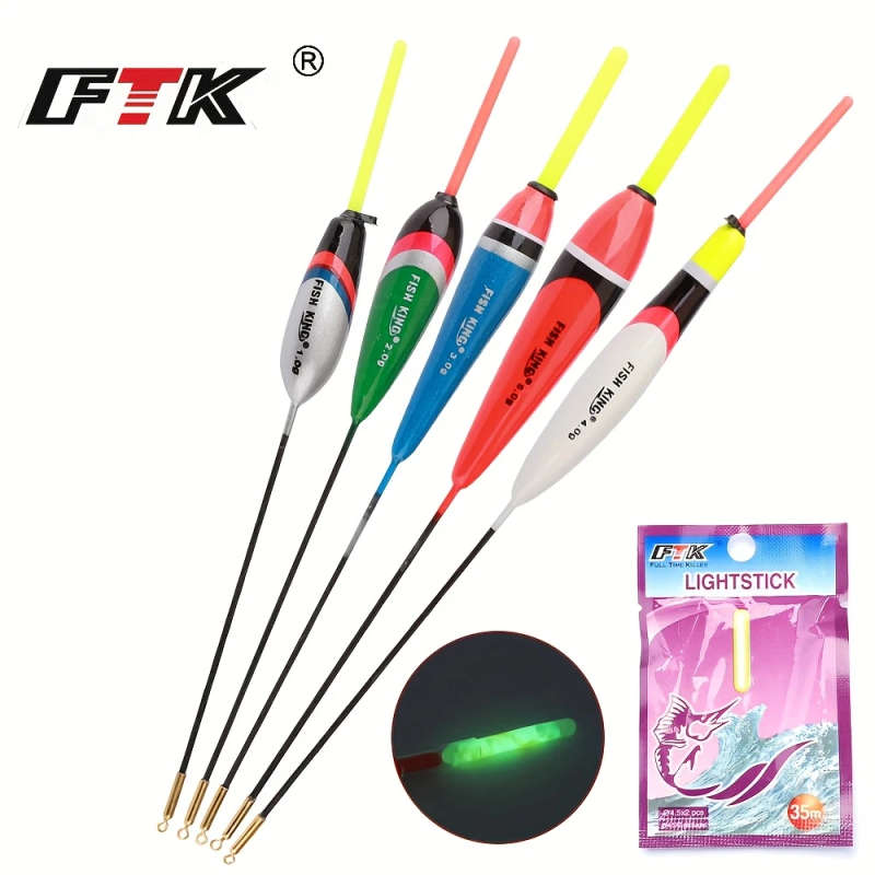 5pcs Fishing Float Set 0.035oz-0.176oz Carp Float Get a pack of glow-in-the-dark sticks as a gift Wi