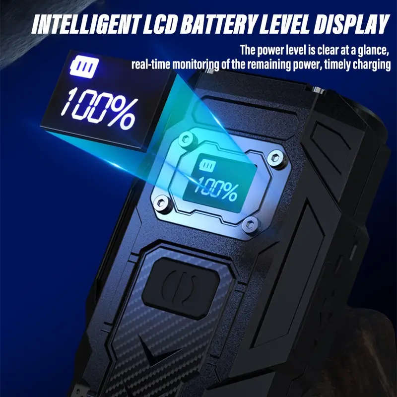 1pc Super Bright LED Flashlight Rechargeable Torch Portable Work Light Outdoor Camping Light with Hi