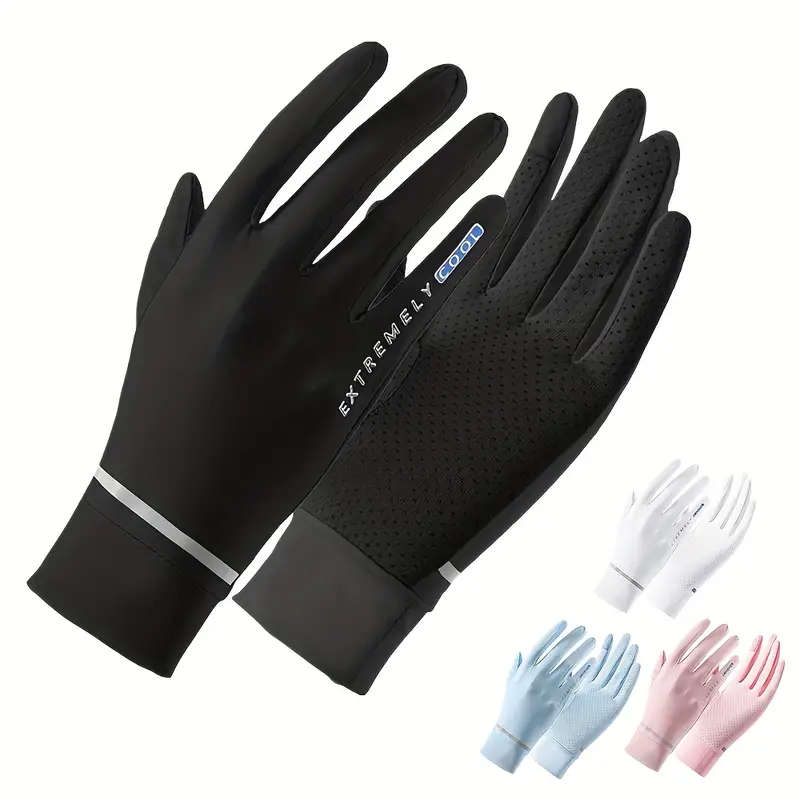 1 Pair Womens Summer Ice Gloves Breathable Stretchy Touchscreen Compatible Sun Protection