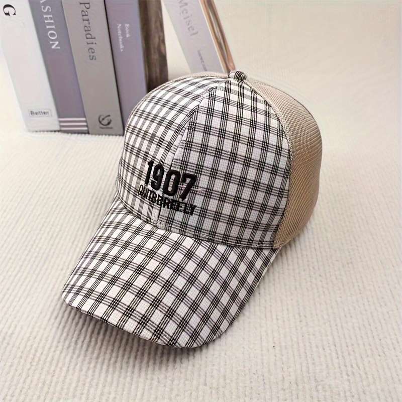 1pc 1907 Outdoor Breathable Mesh Baseball Cap Adjustable Snapback Sun Protection Casual Summer