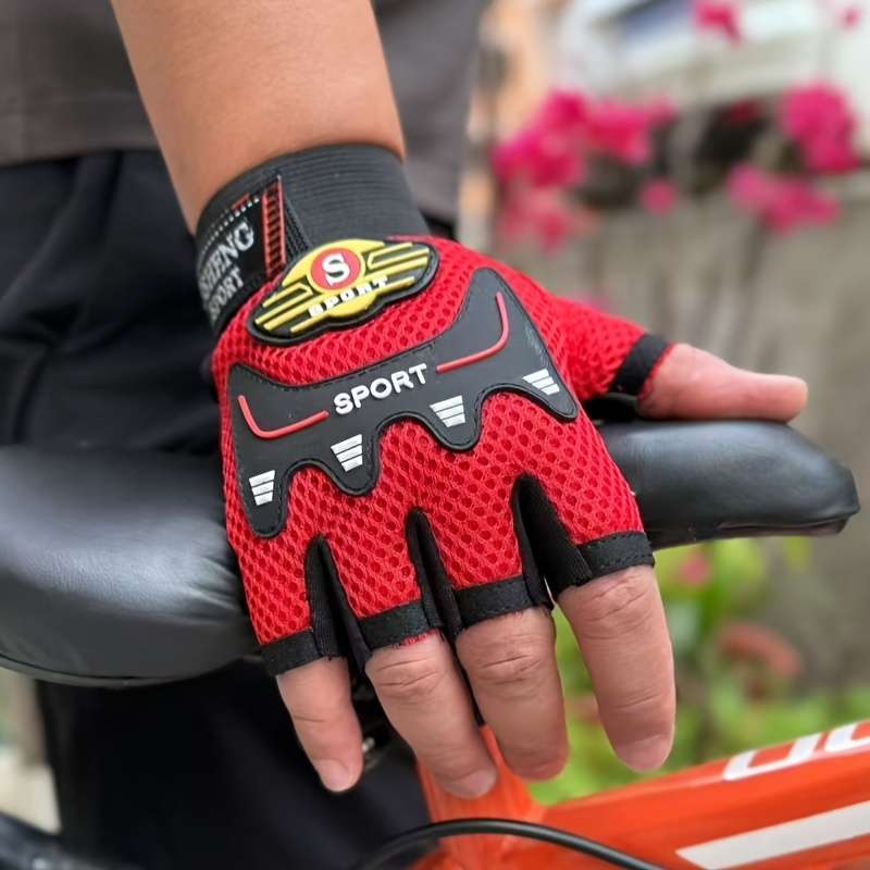 1 Pair Black Outdoor Sports Gloves