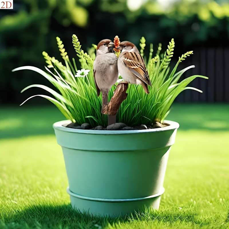 1pc 2D Flat  Charming  Bird Garden Stake Durable Pet Perfect for Outdoor Lawn and Patio Decor