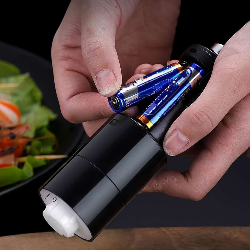 1pc Electric Pepper Grinder Adjustable Coarse to Fine Spice Mill One-Hand Operation Battery