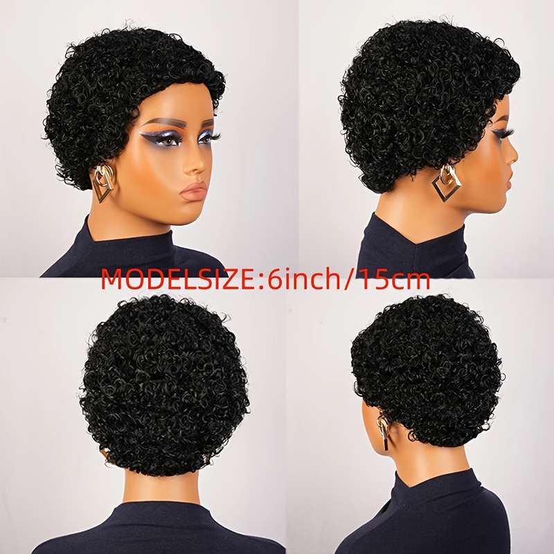 1Pc Black 15.24cm Fashion Design Wig